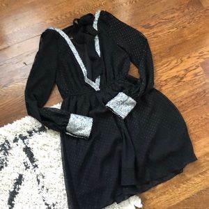 Long sleeve chiffon dress